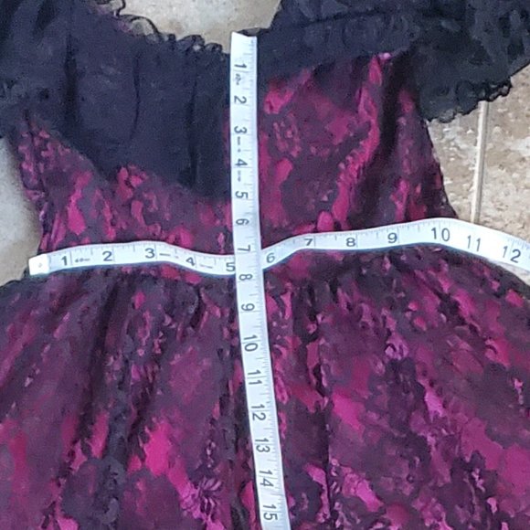 the  prom dress black and red lace - Picture 9 of 10